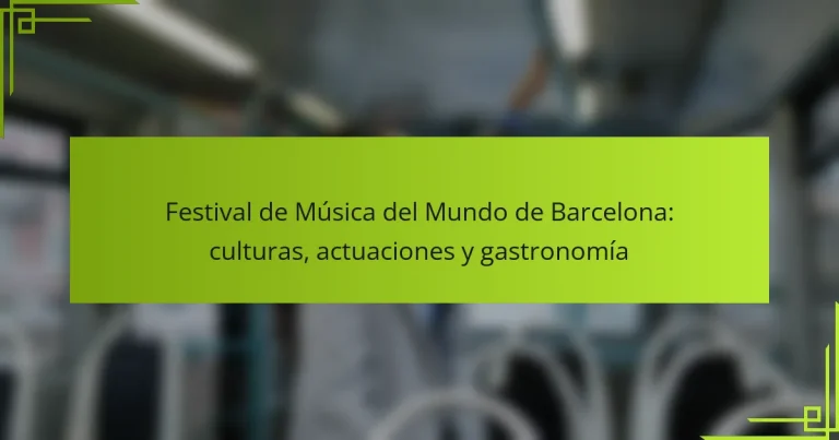 Festival de Música del Mundo de Barcelona: culturas, actuaciones y gastronomía