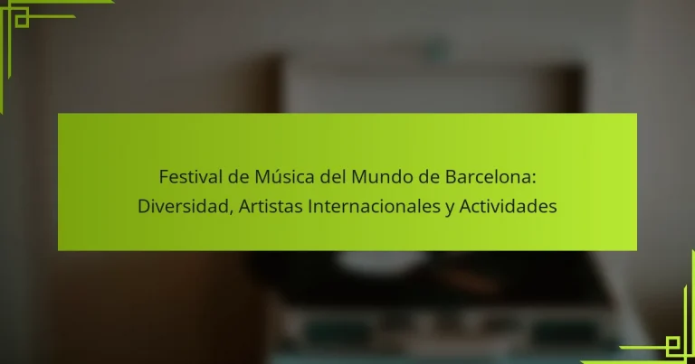Festival de Música del Mundo de Barcelona: Diversidad, Artistas Internacionales y Actividades