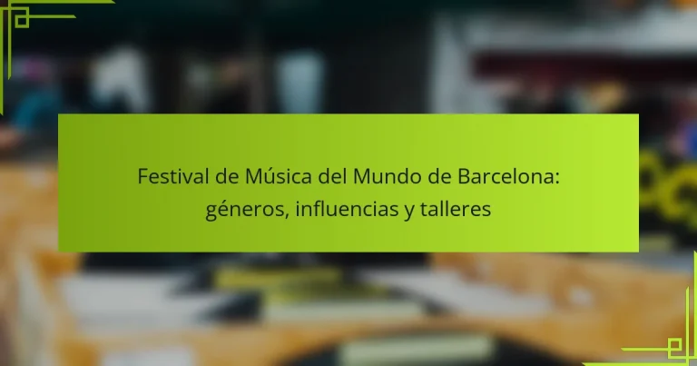 Festival de Música del Mundo de Barcelona: géneros, influencias y talleres